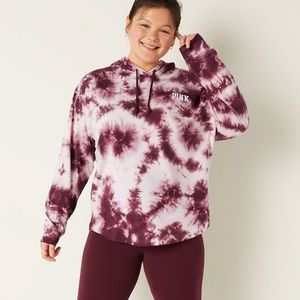 Pink VS Varsity long sleeve pullover tee